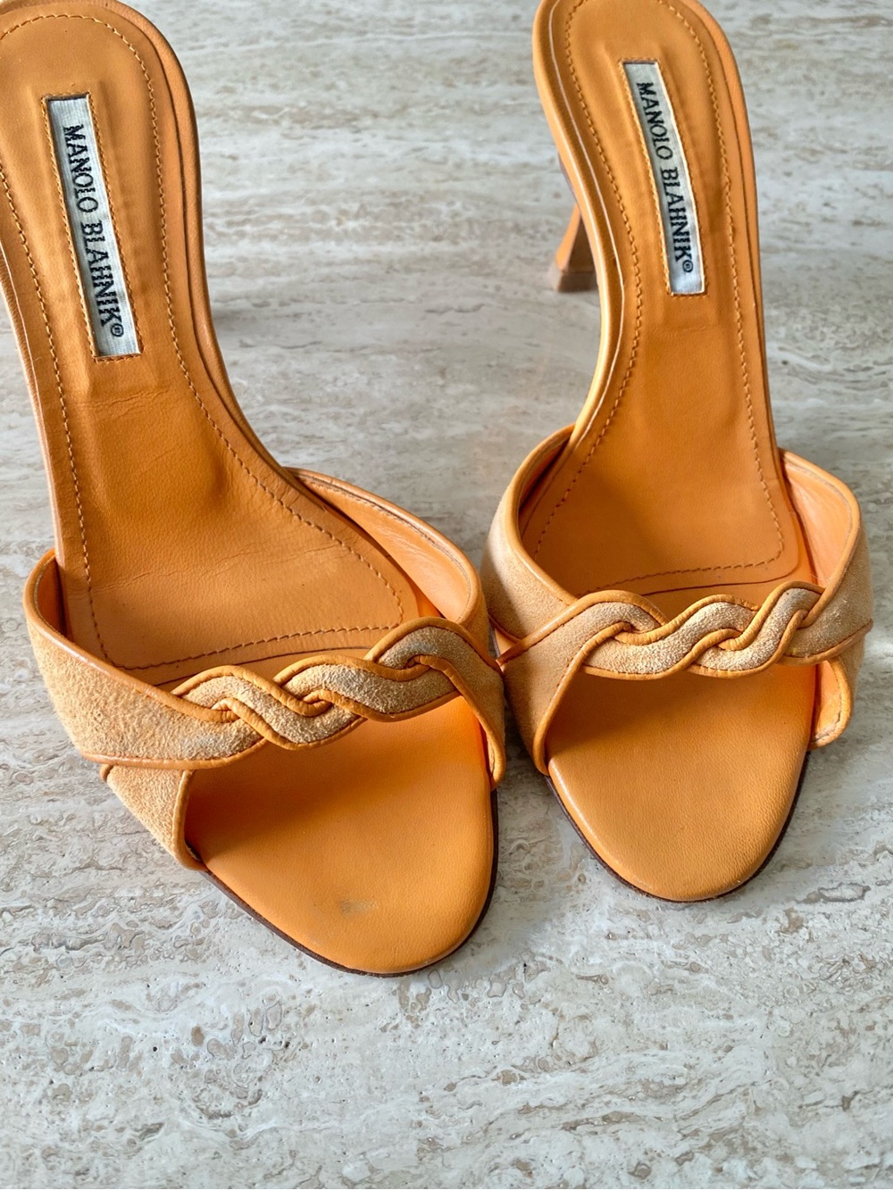 Vintage Manolo Blahnik Twist Strap Sandal Heels - Picture 6 of 10